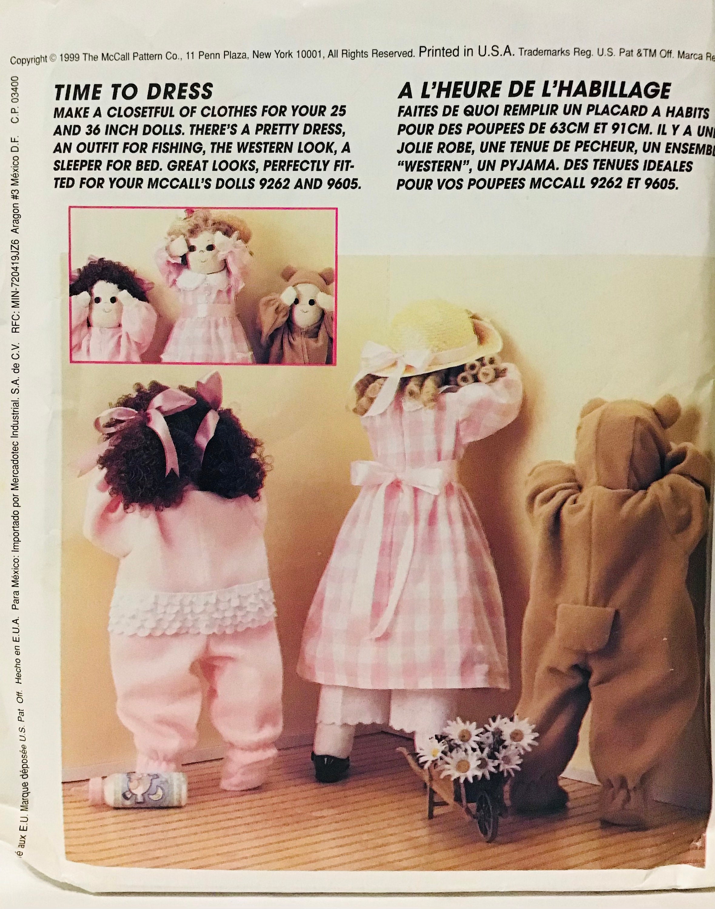 McCalls 715 2062 Sewing Pattern 25 36 Doll Clothes for Time Out Dolls Uncut FF Clothes Only