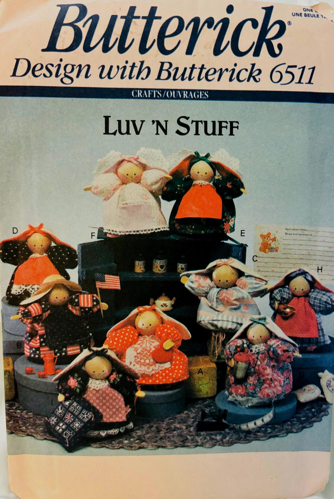 Sewing Pattern Butterick 6511 - 10 Cm 4” Stuffed Rabbit Bunnies With ...