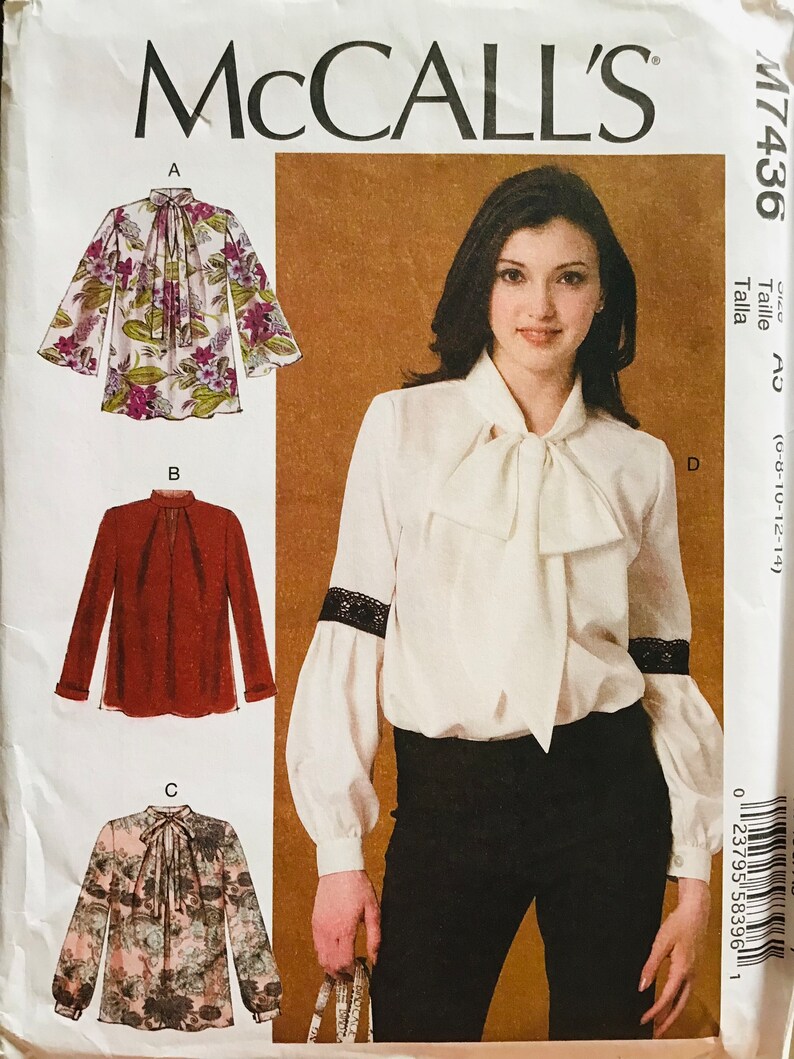 Sewing Pattern Mccall’s 7463 Women’s Loose-fitting Tops Size 6-8-10-12 ...
