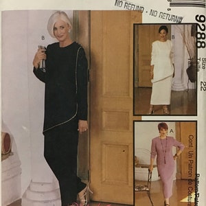 Sewing Pattern McCall’s 9288 Women’s Asymmetrical Tunic Skirt Pants - Size 22 Bust 44 - uncut and Complete