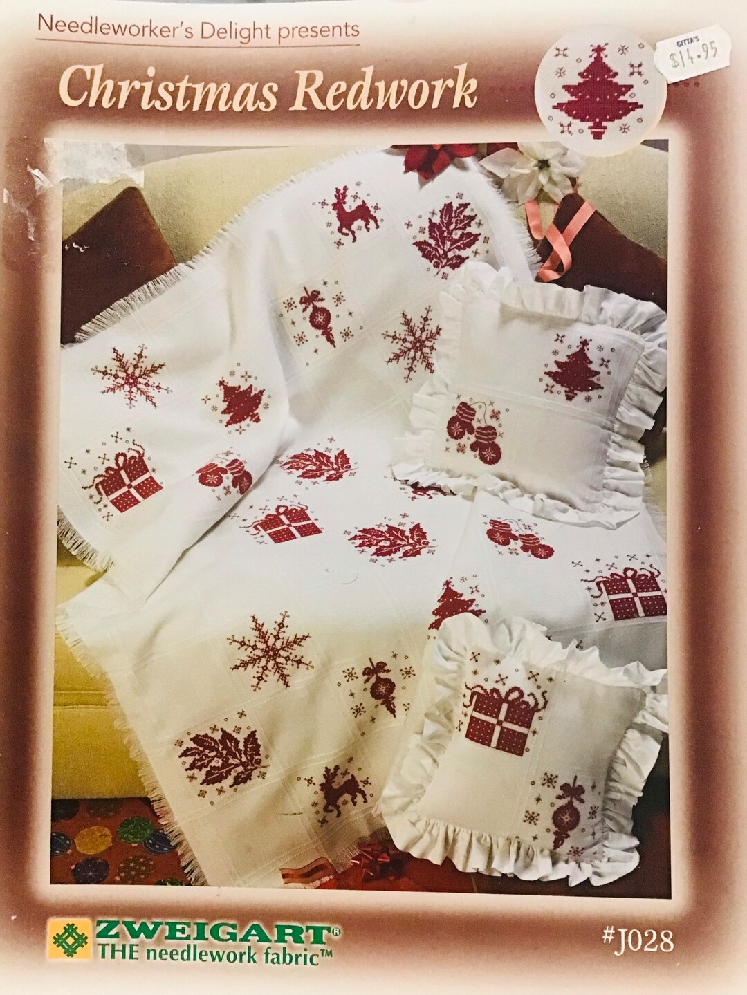 Cross Stitch Pattern Needleworkers Delight Christmas Redwork J028