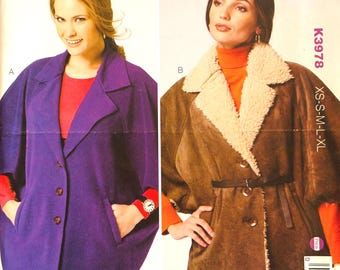 Sewing Pattern Kwik Sew 3978 Women's Cape Sz. XS-S-M-L-XL (31.5-32.5")(34.-35.5")(37-38.5")(40-41.5")(43-45") Uncut