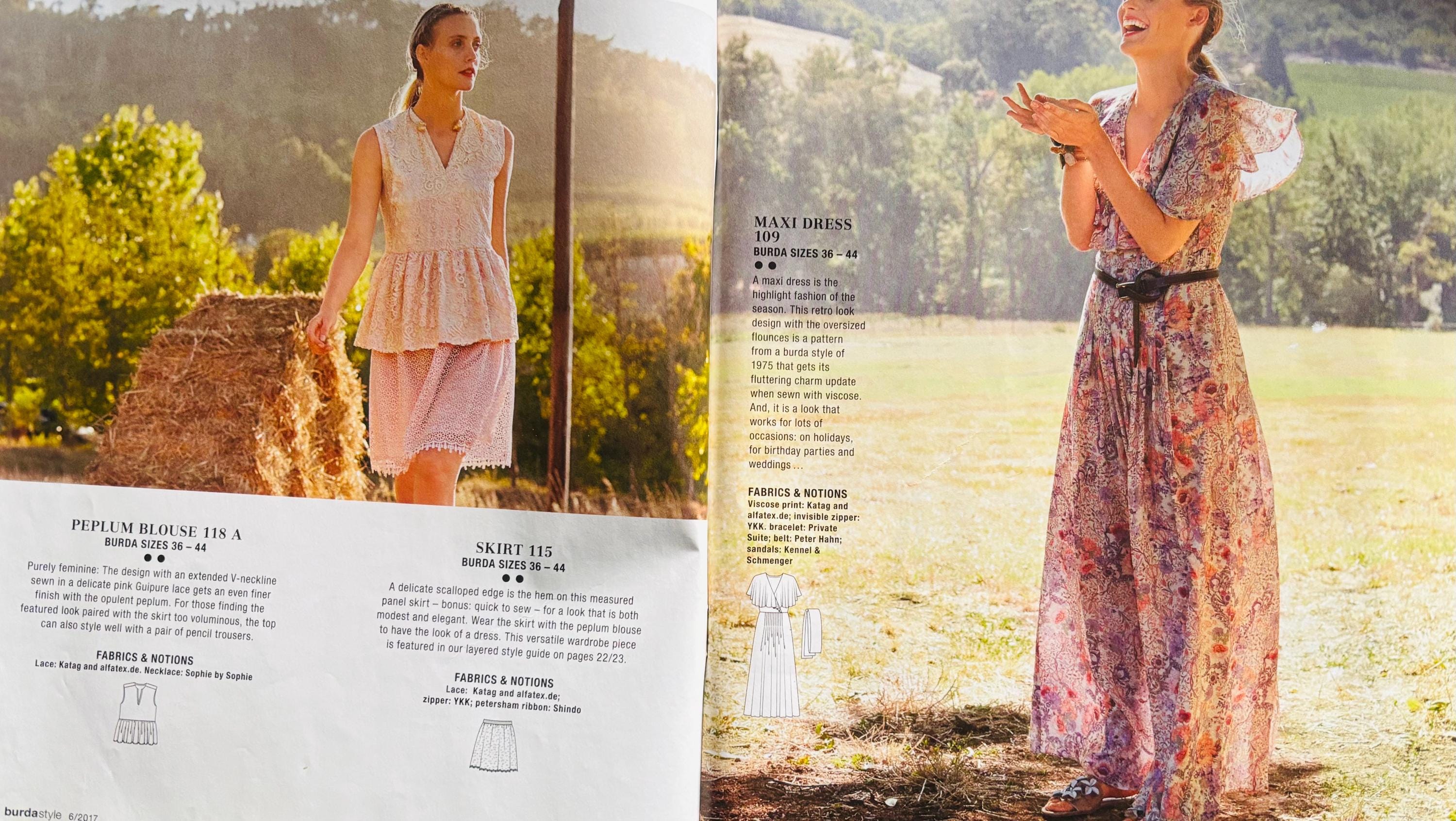 Buy Burda Magazine June 2017 Sewing Pattern Women's Dress - English  Instructions Online in India - Etsy