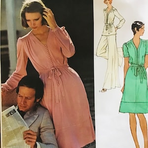 Sewing Pattern Vogue Couturier Design 2882 Jean Muir Women&#39;s Misses&#39; Loose Fitting Dress Tunic Pants  - Size 14 Bust 36  Uncut Factory Folds