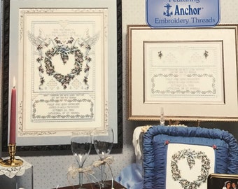 Gráfico de patrones de punto de cruz - Palomas nupciales - Registro de boda - Colección Stoney Creek - Libro 181