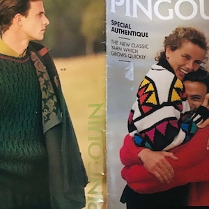 Knitting Pattern Pingouin Magazine Mens Women’s Cardigan Cable Sweater - 21 Designs