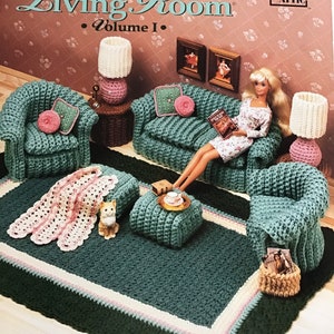 Annie’s Attic Crochet Pattern - Annie’s Fashion Doll Home Decor Classic Living Room Volume I for 11.5 Doll