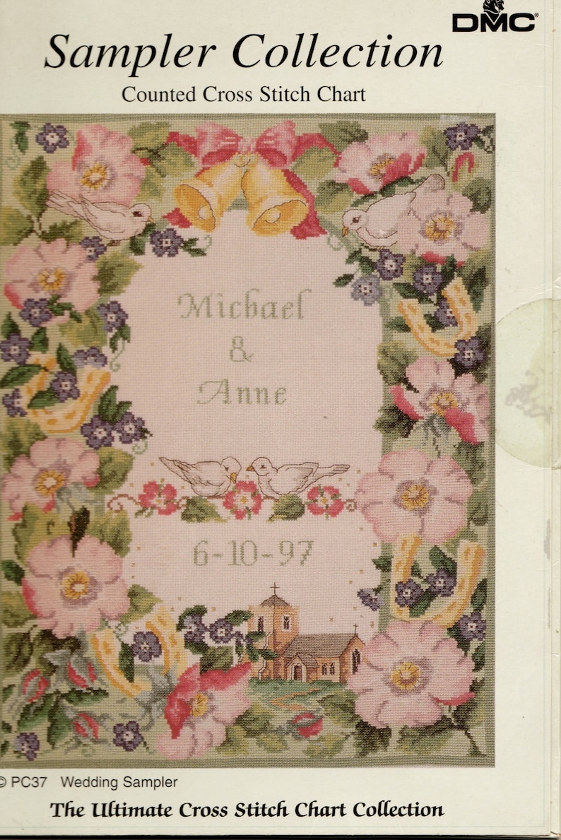 DMC Counted Cross Stitch Sampler Pattern Wedding Sampler Etsy
