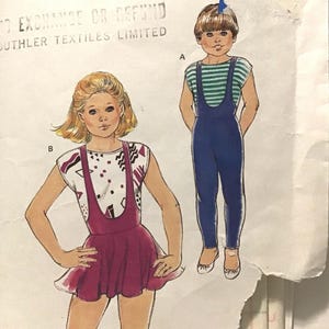 Sewing Pattern Kwik Sew Girls’ Unitard, Leotard and top -Size 8-10-12-14