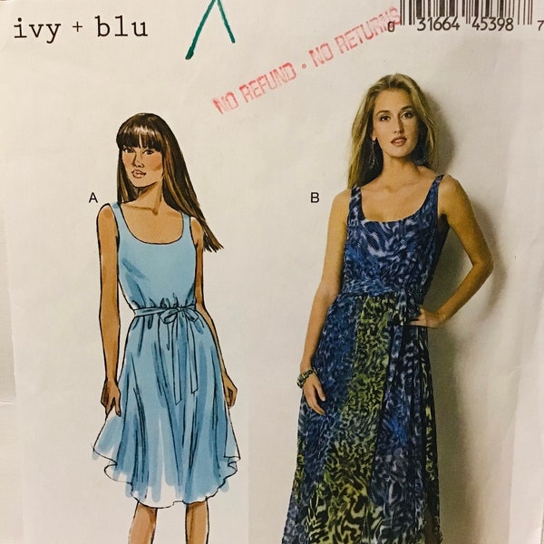 Sewing Pattern Butterick 6021 Women's Misses Pullover Dress and Belt - Size 8-10-12-14-16-18 - Bust 31-5-32.5-34-36-38 Uncut Factory Folds