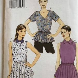 Uncut Size 14 Bust 36 Sewing Pattern Vogue 1303 Geoffrey Beene American Designer Women's Loose-Fitting A-Line  Dress