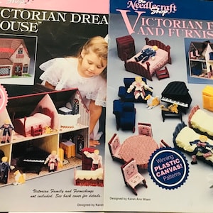 2 Plastic Canvas Pattern - The Needlecraft Shop Victorian Dream House & Furnishings - Original - Not a PDF