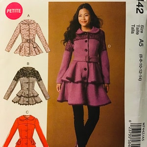 Sewing Pattern McCall’s 7442 Women’s Jacket Coats and Belt  Size 6-8-10-12-14 - bust 30.5-31.5-32.5-34-36” - Uncut FF