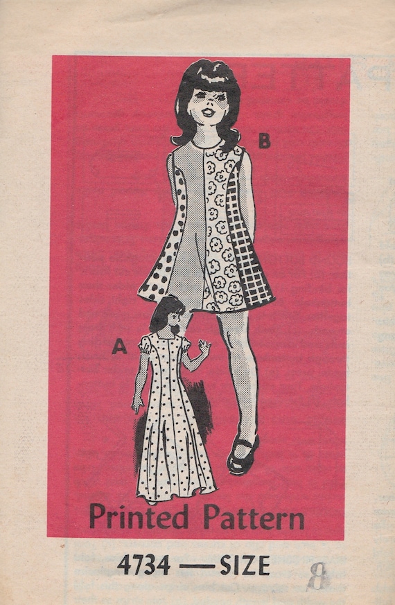Vintage Mail Order Printed Pattern Misses Dress Sewing Pattern Sz 14 FF 