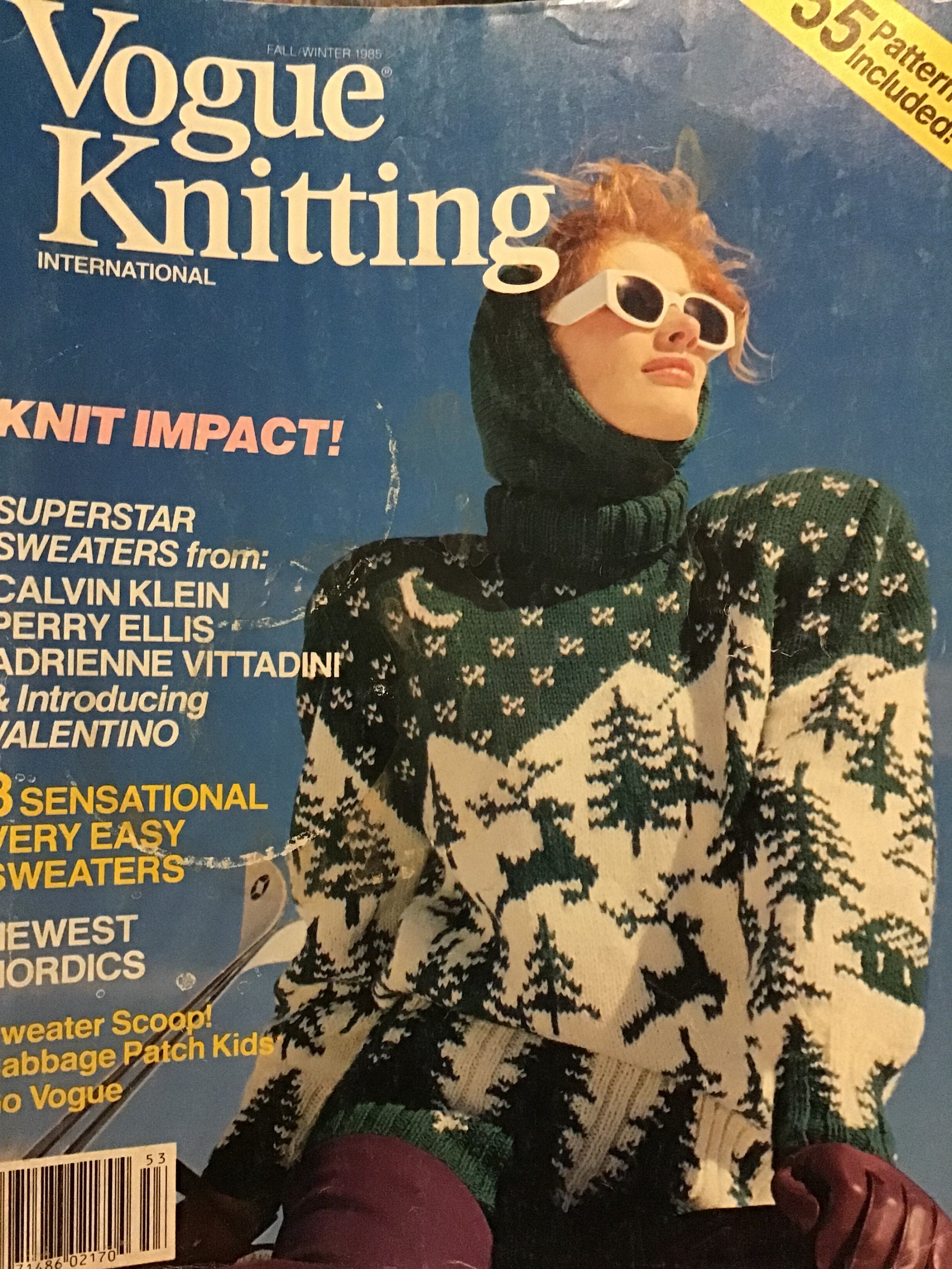 Vogue Knitting International Magazine Autumn Winter 1985/86 55 Designs  Womens Nordic Sweater Cabbage Patch Kids Alice in Wonderland -  India