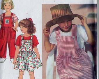 Sewing Pattern Simplicity 8451 Childs Toddlers Overall in Two Lengths, Jumper & Top Sz. 2-3-4 Uncut