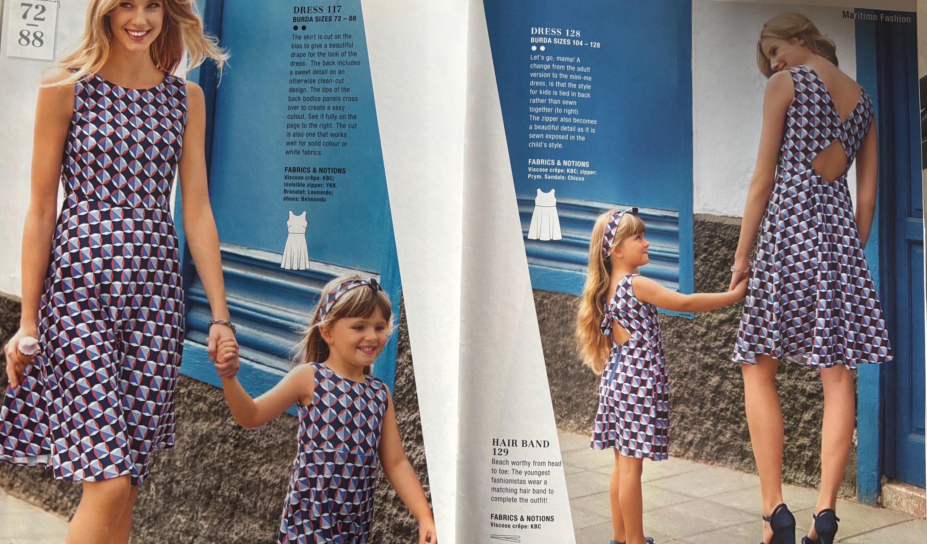 Patrón de costura para vestido de mujer (revista Burda, abril de