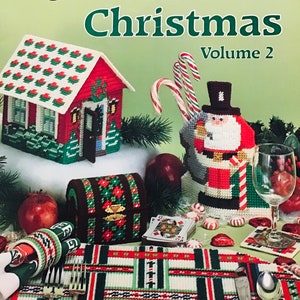 Lienzo de plástico Navidad Volumen 2 - Cabaña Santa Centro de Piezas Adornos Navideños Mantel Placemat Coaster Servilleta Anillo Cesta Baúl Caja de regalo