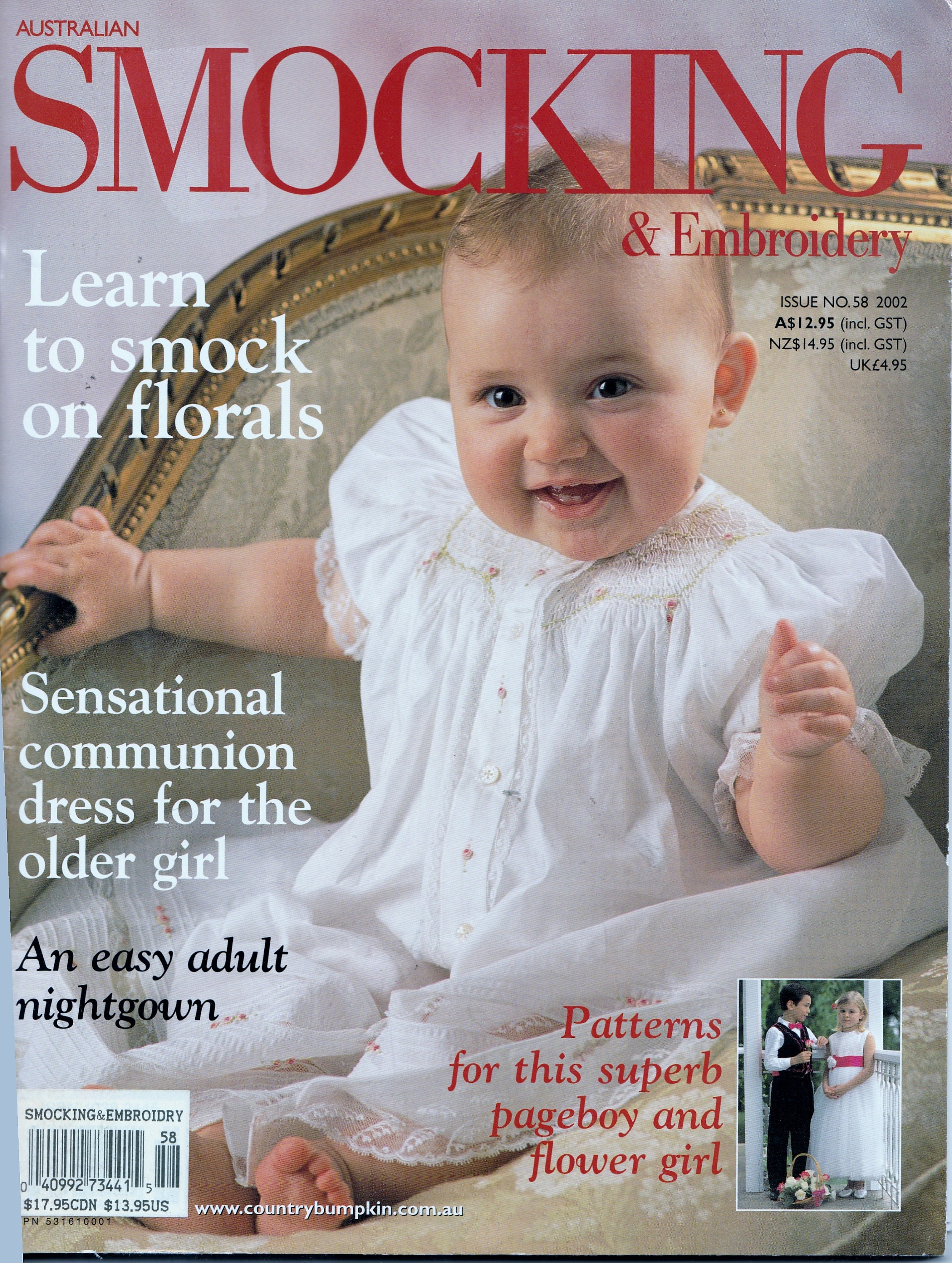 Australian Smocking Embroidery Magazine Issue #58 2002 Flower Girl