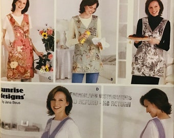 Sewing Pattern Simplicity 5313 Sunrise Designs Women’s Apron in 4 Styles Size S-M-L-XL - Bust 32.5-34, 36-38; 40-42, 44-46” - Uncut FF