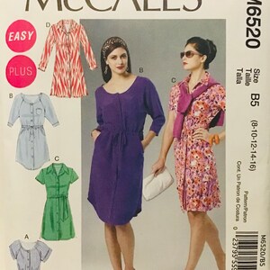 Sewing Pattern McCall’s 6520 Women’s Knit Dress and Belt  - Size 6-8-10-12-14-16 Uncut FF