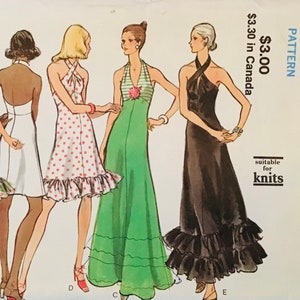 Sewing Pattern Vogue 8323 Women’s Halter Dress with Ruffles Size 14 Bust  36” - Cut - Missing piece 4 - Guide - Pattern pieces Taped