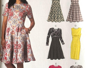 Sewing Pattern Vogue 9202 Women’s Dress - Size 6-8-10-12-14-16-18-20-22 Bust 30.5-31.5-32.5-34-36-38-40-42-44” Uncut FF