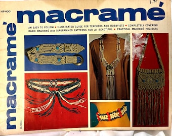 Macrame Pattern Book - Lynn Paulin - Choker Necklace Belt Purse Dress Wall Hangings - Original Not a PDF - Cover has Shelfwear