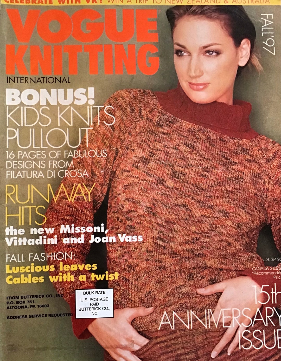 Vogue Knitting International Magazine Pattern Fall 97 37 Designs Womens
