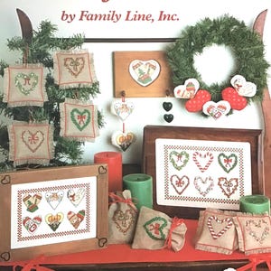 Wzór do haftu krzyżykowego - Serce Bożego Narodzenia - autorstwa Family Line Inc - Ulotka Leisure Arts 516