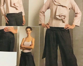 Sewing Pattern Vogue 1052 Issey Miyake Women’s Loose-Fitting Top Fitted Lined Jacket & pants Size 6-8-10-12 - Uncut with Factory Folds