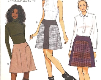 Sewing Pattern Vogue 9132 Women’s Lined Skirt - Size 14-16-18-20-22  Waist 28-30-32-34-37”  - Uncut Factory Folds