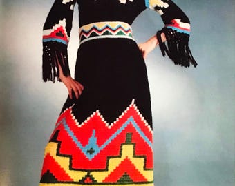 Knitting & Crochet Pattern - Bear Brand - Women’s Southwest Cardigan Vest Cape - NOT A PDF