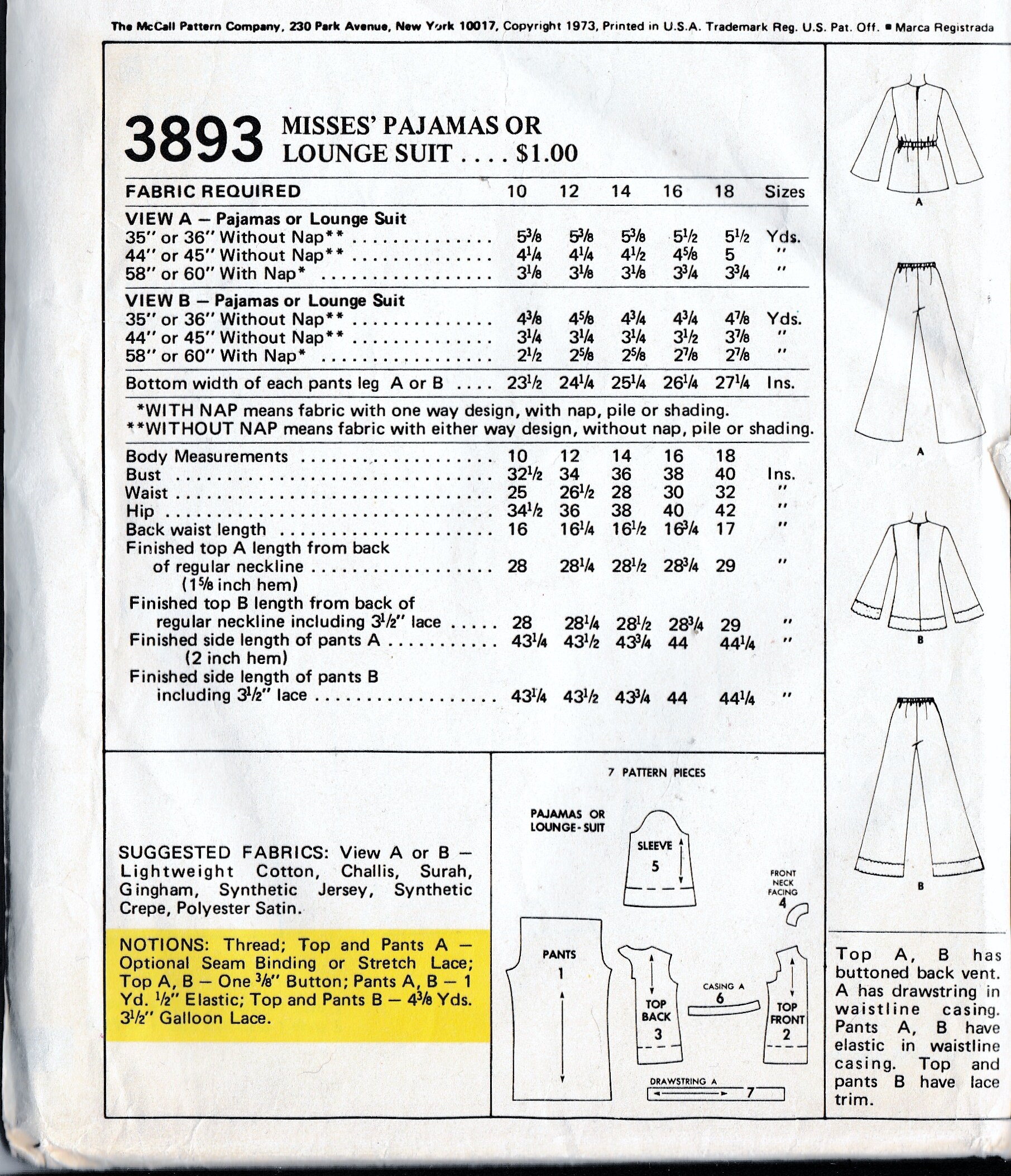 Vintage 70's Mccall's 3893 Sewing Pattern Women's - Etsy Canada