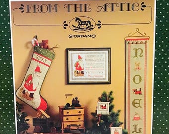 Cross Stitch Pattern Book - June Grigg From the Attic - Christmas Stocking Noel Bell Pull Sampler - Leaflet 19