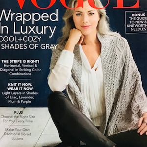 Vogue Knitting Pattern International Magazine Early Fall 2017 Women’s Dress Cardigan Kaffe Fassett’s Ruana