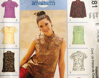Sewing Pattern McCall's 9281 Women's Misses Sleeveless Top - Size 14-16-18 Bust 36-38-40” - Uncut Factory Folds - Envelope has Shelfwear