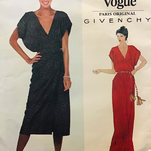 Sewing Pattern Vogue 2042 Paris Original Givenchy Women&#39;s Misses&#39; Evening Length Dress - Size 10 - Bust 32.5- Uncut Factory Folds