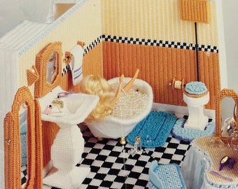 Plastic Canvas Fashion Doll Bathroom- ORIGINAL NOT PDF - Shelfwear - American School of Needlework