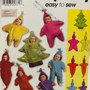Può includere: Modello di cucito Simplicity 1965, facile da cucire, per realizzare costumi per bambini. Il modello include una stella, un albero di Natale, una carota e una varietà di altri disegni.