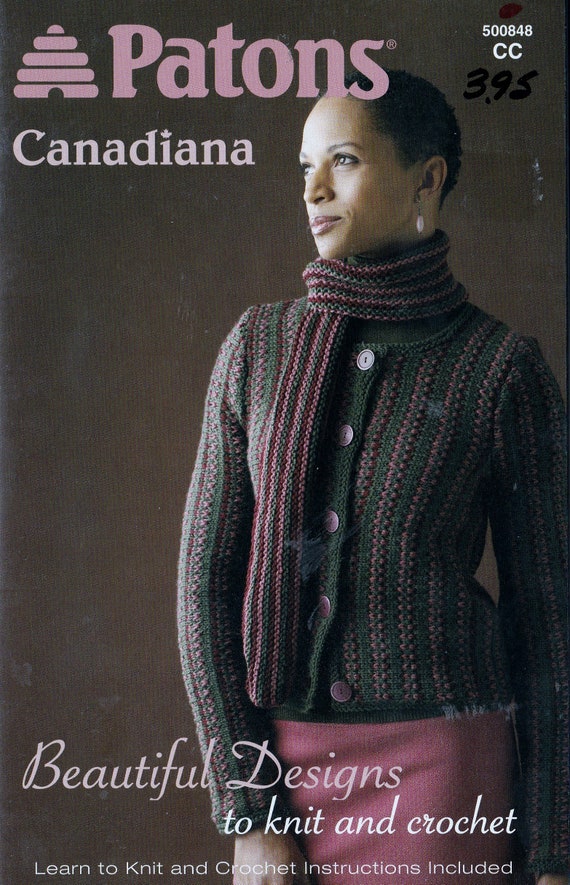 Patons Canadiana Knitting and Crochet Pattern - Women's Scarf