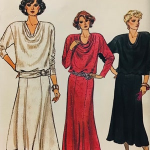 Sewing Pattern Vogue 9157 Women’s Very Loose Fitting and Flared Pullover Dress Size 14-16-18 -Bust 36-38-40” - Uncut Factory Folds