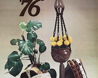 Macrame Book - Macrame 76 - Necklace Purse Owl Plant Hanger Eagle Choker purse - Original - Not a PDF - Jeep Ziemer & Karol Smith