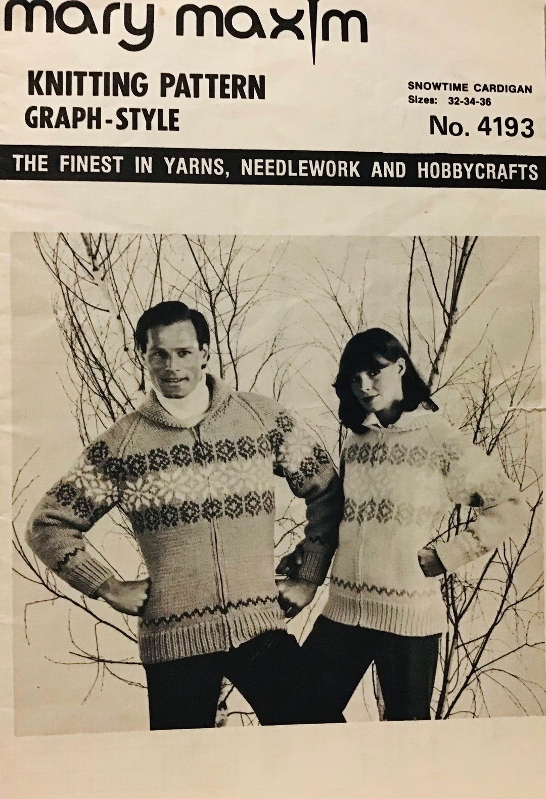 Mary Maxim Knitting Pattern Graph Style Adult Women's Mens