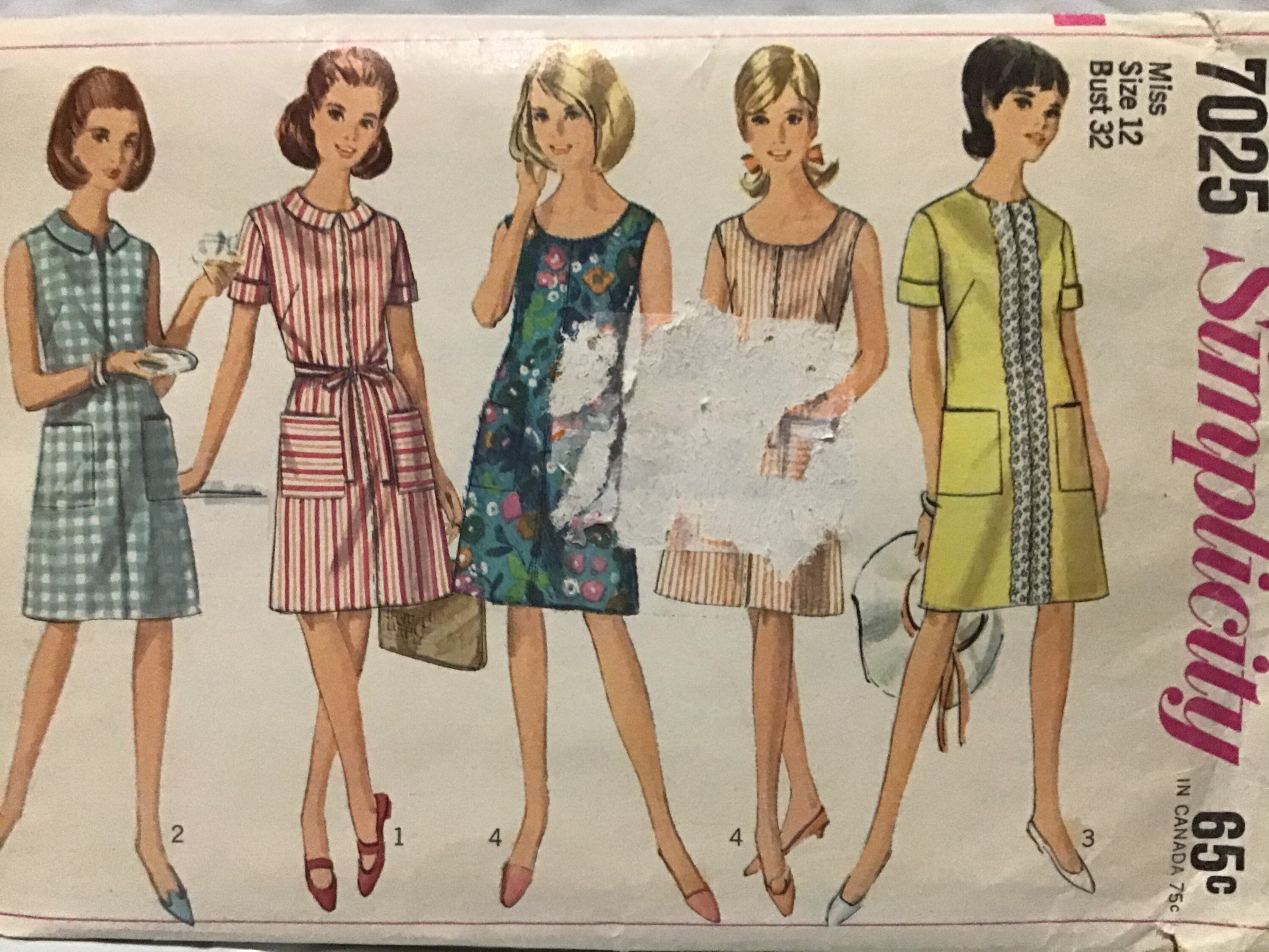 Vintage 60s Sewing Pattern Simplicity 7025 Womens Short Etsy Australia