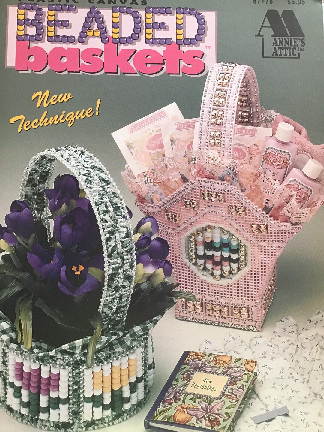 Annie’s Attic Plastic Canvas Pattern - Beaded Baskets - 5 Designs - Etsy