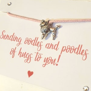 Poodle Gift, Send A Hug, Letterbox Gift, Adjustable Cord Bracelet