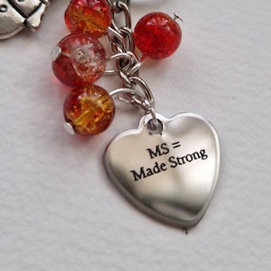 MS Awareness Keychain: Handmade Charm, Charity Gift