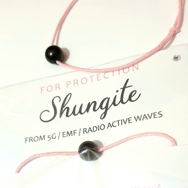 Womens Shungite Rock Anklet / For Protection / 5G Radio Active Waves / EMF Crystal / EMF Gift / Ankle bracelet in various colours