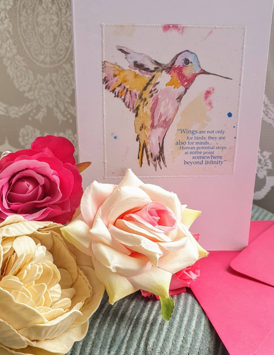 Hummingbird Card / Watercolour Hummingbird Card Etsy